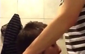 University Bathroom Face Fucking and Cum Swallowing