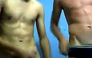 Guys jerking together on cam