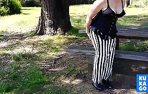 Cum on Boots in Public Park