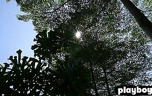 Provocative blonde MILF shows her perfect body in outdoor photo session