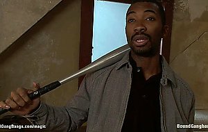 Wife pays debt in interracial group sex