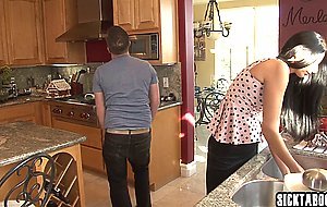 Nasty stepmom Nikki Daniels sucks and fucks stepson and pleased dirty guy