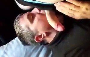 UK truck driver sucks local straight lad