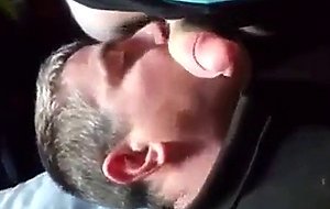 UK truck driver sucks local straight lad