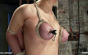 Busty bound blond hard whipped