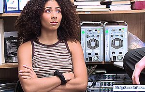 An ebony teen caught shoplifting...