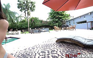 Stepsisters teen pussy creamed up as she rides my big dick