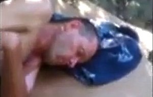 Gay exhibtionist flashing to homeless guy