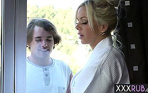 Amazing big boobs stepmom Nina Elle let perverted stepson to fuck her hard