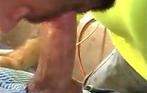 Hungry builder sucking dick