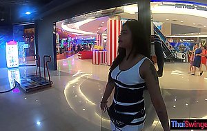 Petite Asian teen with perfect big booty pleased by a client with dildo