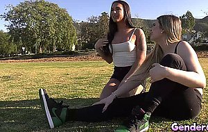 Double blowjob for Tony Sting cock from transgenders