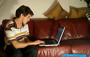 Straight guy cums in gay mouth