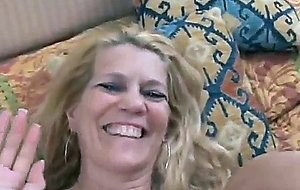 Slim blonde milf gets sticky