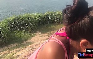 White boyfriend enjoyed outdoor...