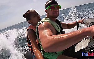 Driving on water and perfect blowjob by perverted Asian teen girlfriend