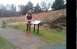 Tranny undressing in public