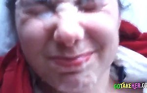 Shy girl gets facial