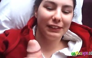 Shy girl gets facial