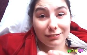 Shy girl gets facial