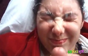 Shy girl gets facial