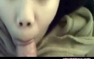 asian japanese girlfriend cum facial blowjob