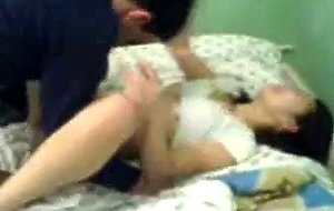 Kazakh girl gets fucked by her Kazakh bf and his friend