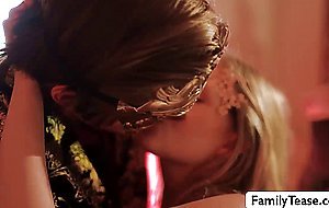 Stepfamily enjoy masquerade oral sex and hardcore groupsex