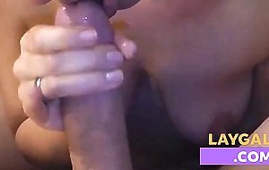 the guy drains the sperm into his girl's mouth