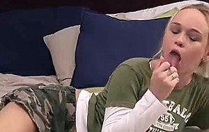 Perfect blonde teen smoking on cam