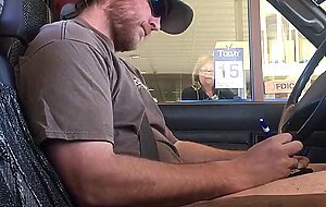 Horny Guy Bustin A Nut at the Bank ( Hands free Public Cum )