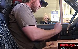 Horny Guy Bustin A Nut at the Bank ( Hands free Public Cum )