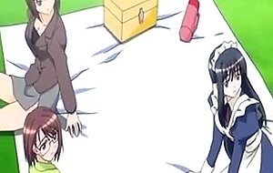 Hentai teen lusty girls having a sex picnic with group fucking