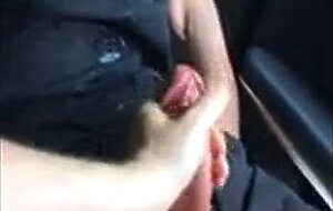 Me milk Powerman666 big cock in his car in a forest