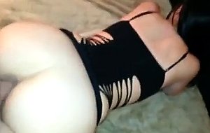 Wife in slut dress creampie