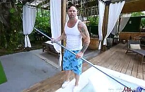 Watching my wife gets creampie by the pool guy