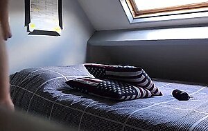 American flag pillow humping orgasm