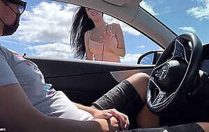 Horny69rabbits, sweet stranger sucks dick in a car in a