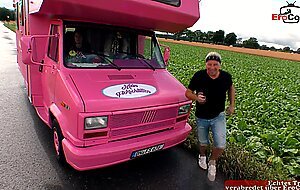 Erocom, brunette jogger with natural breasts picked up