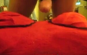 Towel humping thick cum orgasm