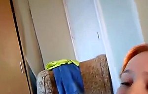Real redhead wife gives pov bj