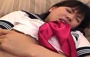 Tender japanese teen gobbles a stiff dong