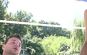 Stella burgas, sexy brunette teen gets fucked by the pool