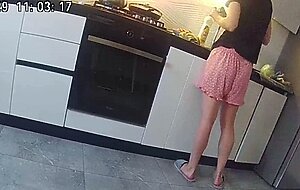 Real cheating. wife fucks a neighbor in the kitchen.
