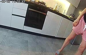 Real cheating. wife fucks a neighbor in the kitchen.