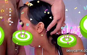 Three hot latinas give blowjob and take deep anal pounding live at sexycamx