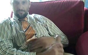 Amateur Bear Daddy Jerks Off in Suit