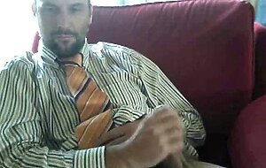 Amateur Bear Daddy Jerks Off in Suit