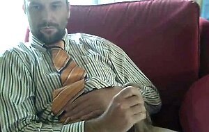 Amateur Bear Daddy Jerks Off in Suit