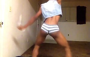 Black Amateur Twerking His Skinny Ass For Anal